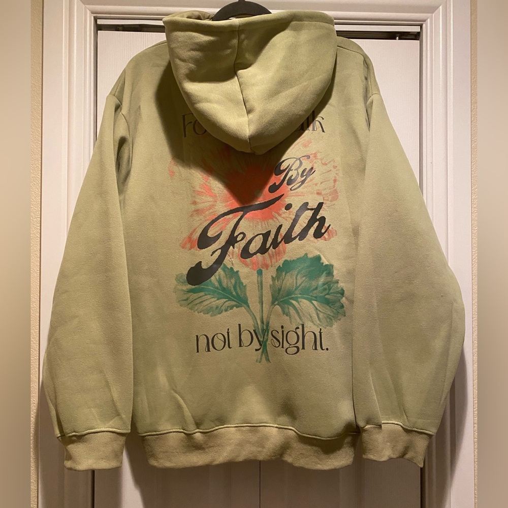 Women's Green Hoodie Walk by Faith
